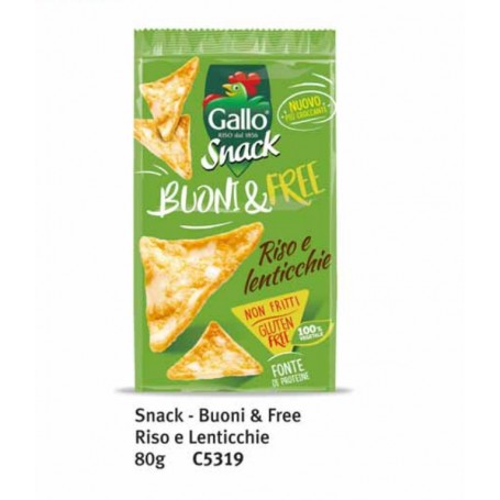 RISO GALLO SNACK RISO LENTICCHIE 80GRX12 