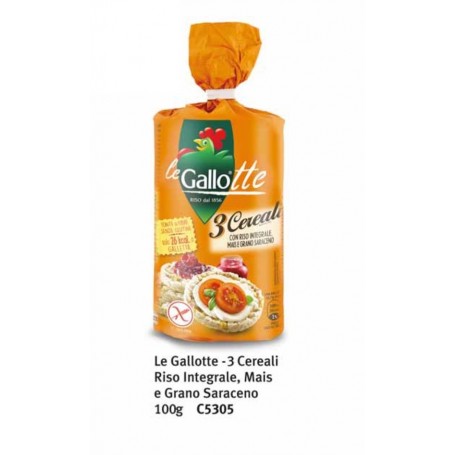 RISO GALLO GALLOTTE 3 CEREALI 100GR X12 